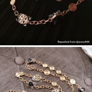 Tory Burch Gold Necklace with Leopard Accents